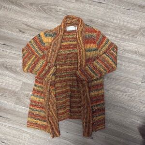 Alfred Dunner Petite Multicolor Knit Open-Front Sweater